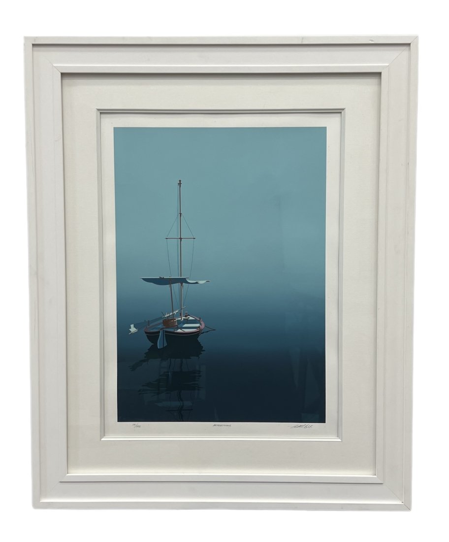 Pencil Lithograph Of A Sailboat, Unknown Artist (1 of 3)