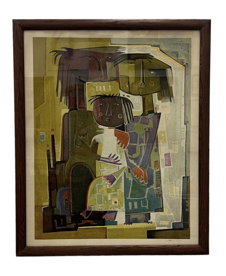 ANGEL BOTELLO (1913-1986, Puerto Rico) Lithograph (1 of 3)