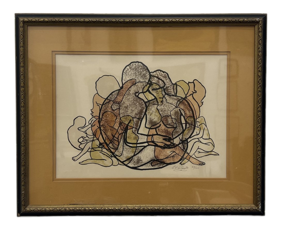 Modernist Lithograph Pencil Signed By Unknown Artist (1 of 3)