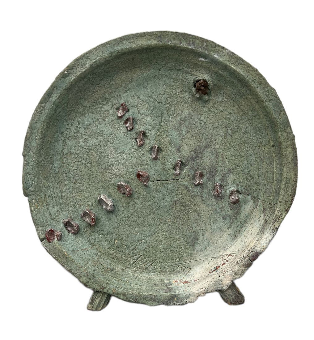Post Modernist Studio Pottery Signed Plate Sculpture (1 of 3)