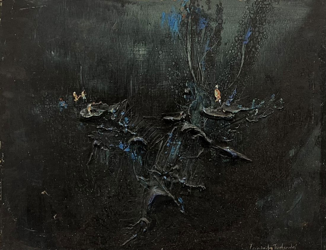 FERNANDO TORTEROLO (20th c, Chile) MCM Abstract Painting (1 of 3)