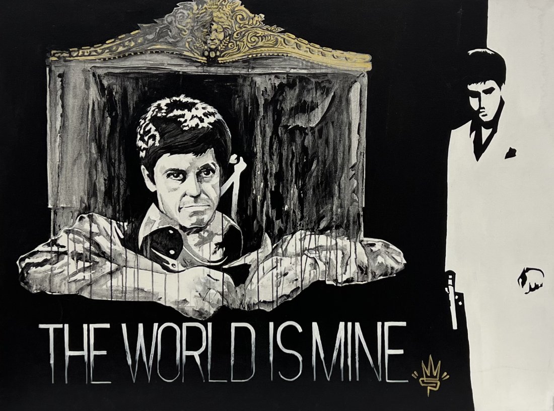 EDDIE PONS, Scarface Painting: acrylic on canvas 48 x 36 in