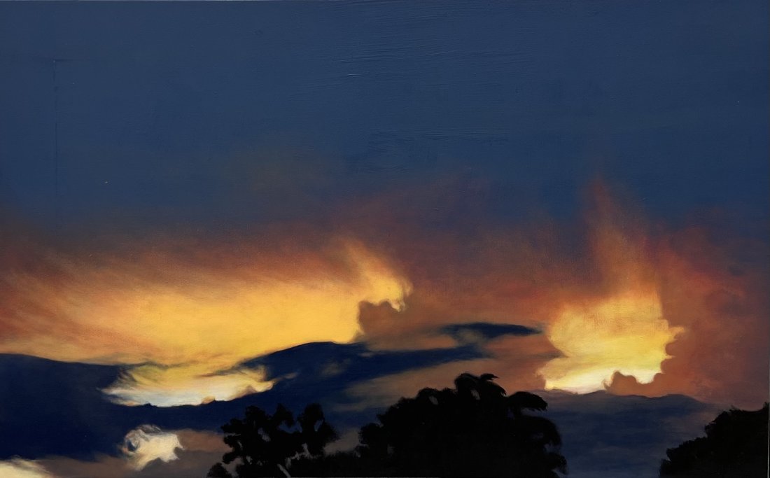 Tonalist Skyline Painting Signed On Back (1 of 3)