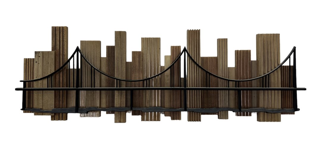 Syroco Cityscape Plastic & Metallic Wall Sculpture: 50 x 17 in