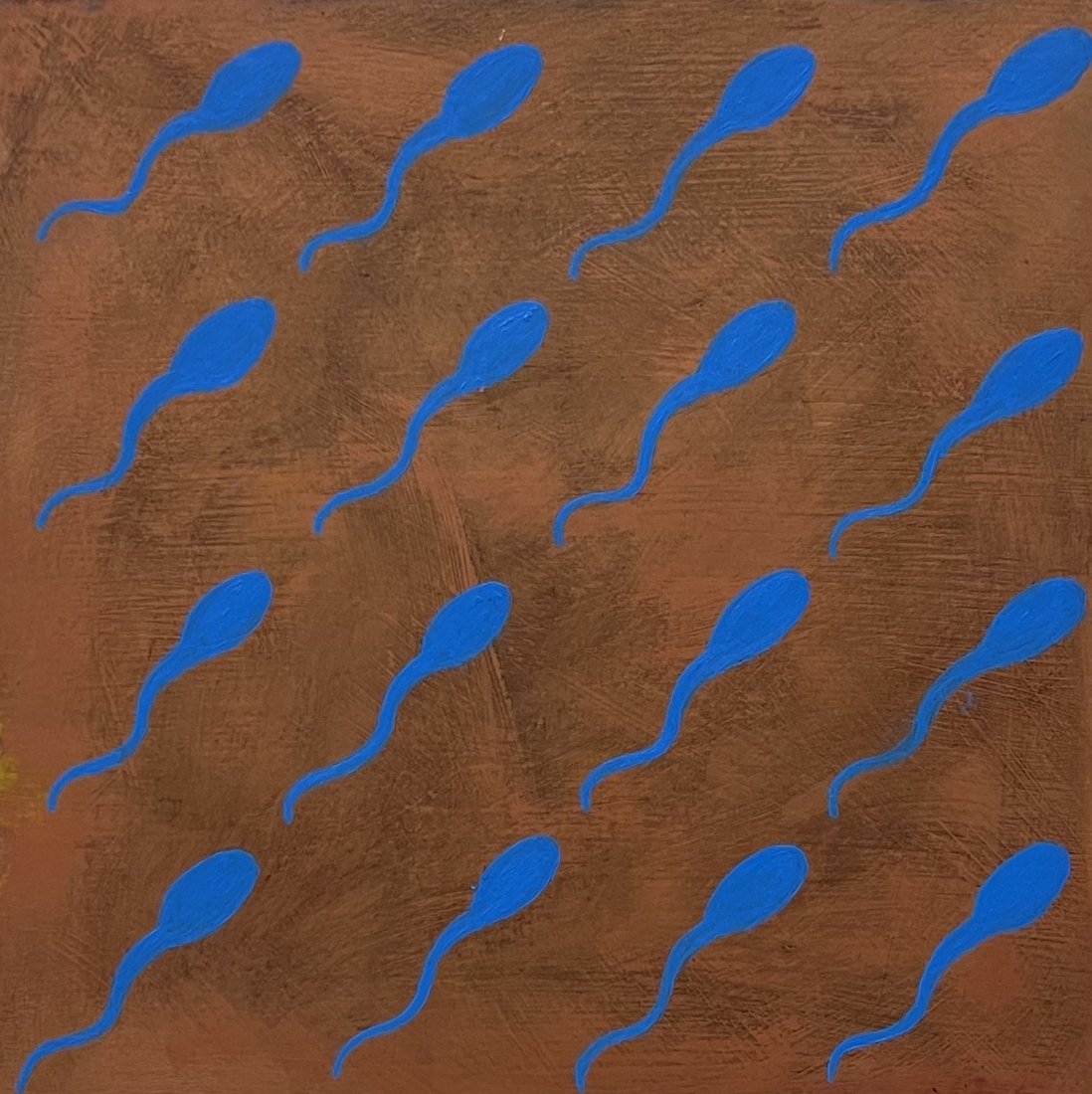 TIM RAY FISHER (b. 1969, Indiana) Sperm: Oil on board 12 x 12 x 2 in