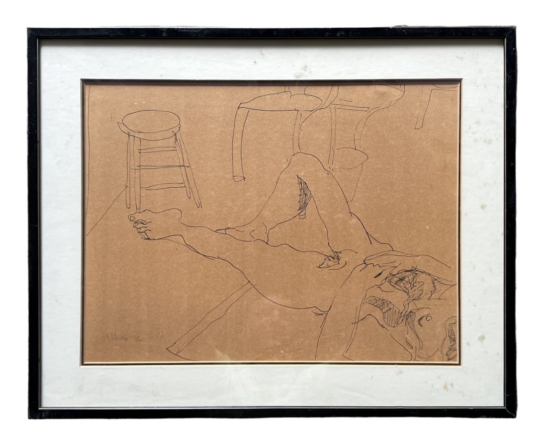 FRANK ROBBINS (1917-1994, Massachucetts) Nude: 16 x 12 in, 21 x 16 1/2 in (framed)