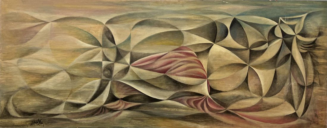 EDITH SACHS (20th c, American) Cubist Abstract 1960 (1 of 3)