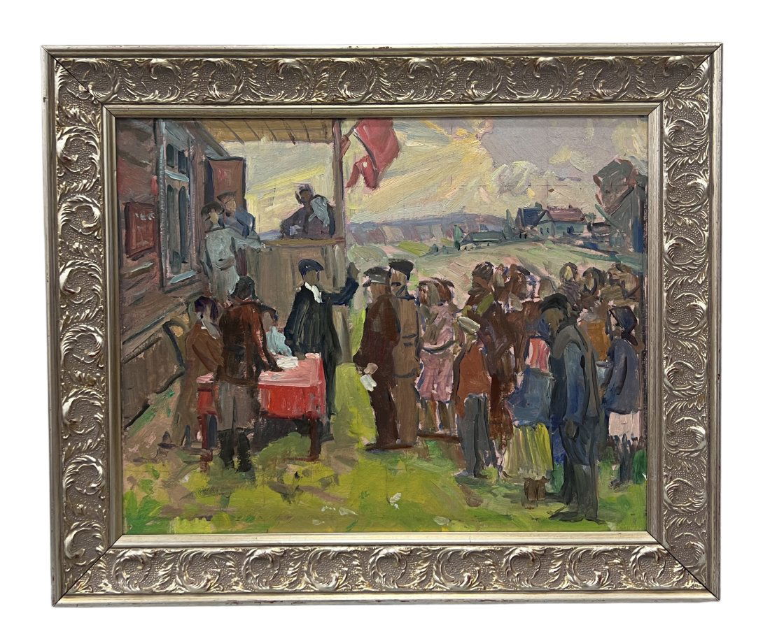 Soviet Impressionist Occupation Genre Scene, Unsigned (1 of 2)