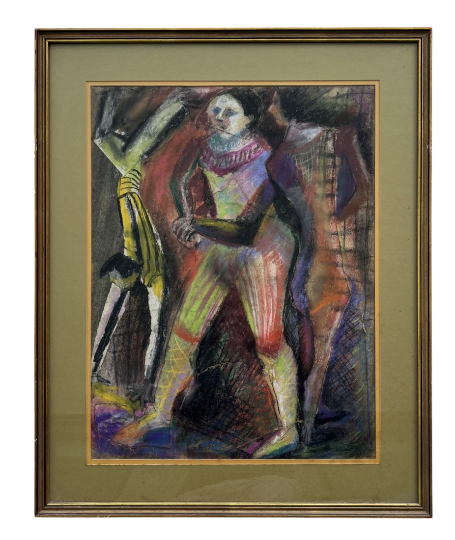 MURIEL TUROFF (b. 1904, Florida) Cubist Jester & Figures (1 of 3)