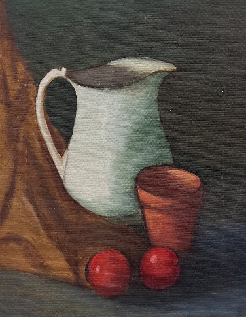 Mid-Century Still Life Painting: 18 x 14 in