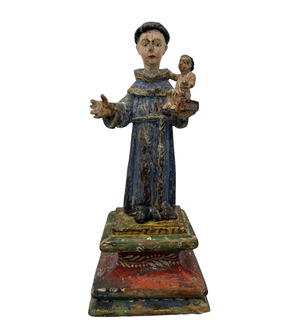 Mexican Santos Sculpture Of San Antonio (1 of 3)