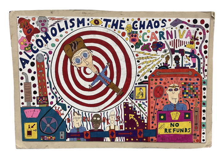 Alcoholics Anonymous Folk Art Painting, Signed Nov 25, 2022 Avra