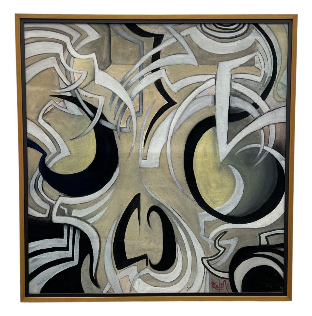 Large Constructivist Abstract Painting, Unknown Artist (1 of 3)