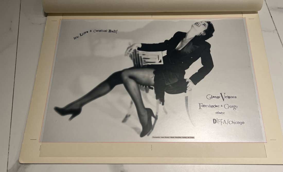 Vintage GIANNI VERSACE Advertising Centerfold Photograph: Size 17 1/2 x 11 1/2 in