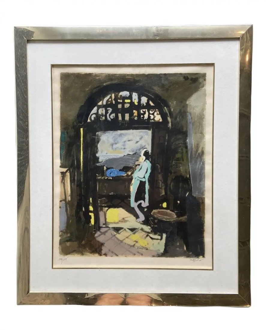 Moshe Rosenthalis (1922-2008, Israeli) Lithograph: 22 x 17 in (image), 33 x 28 in (framed)