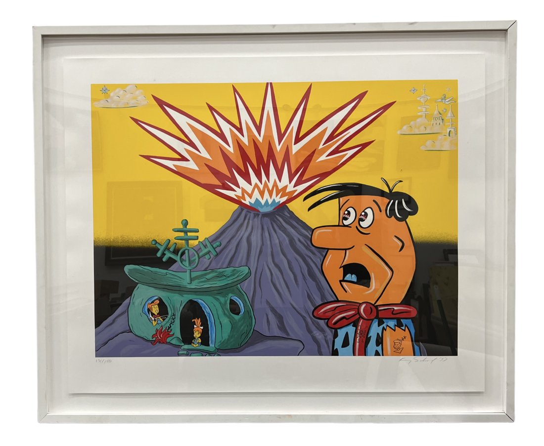 Kenny Scharf, Flintstone Serigraph (1 of 3)