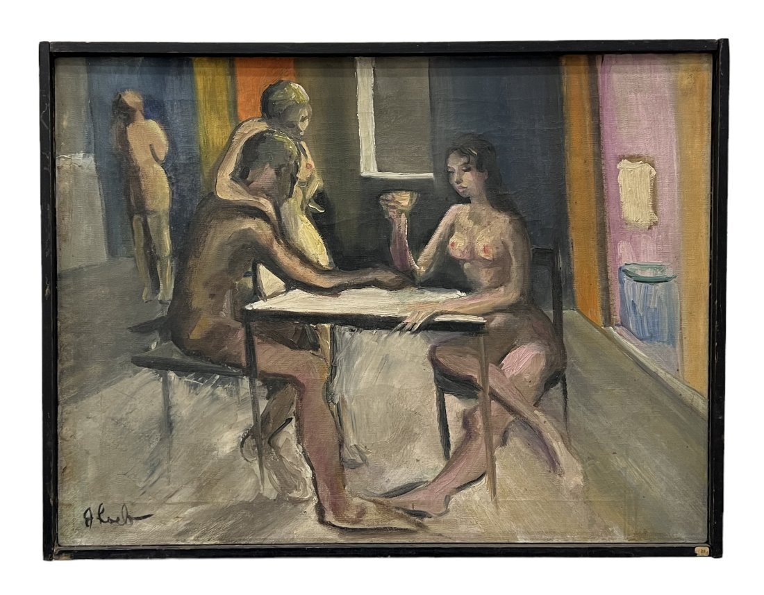 JUDY LOEB (20th c, American) Nudes: Oil on canvas 24 x 18 in, 25 x 19 in (framed)