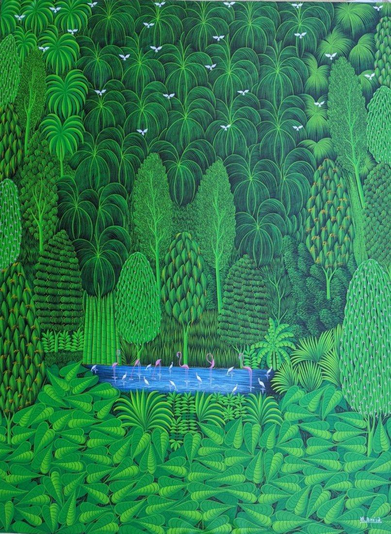 HENRI ROBERT BRESIL (1952-1999, Haiti) Jungle Landscape (1 of 6)