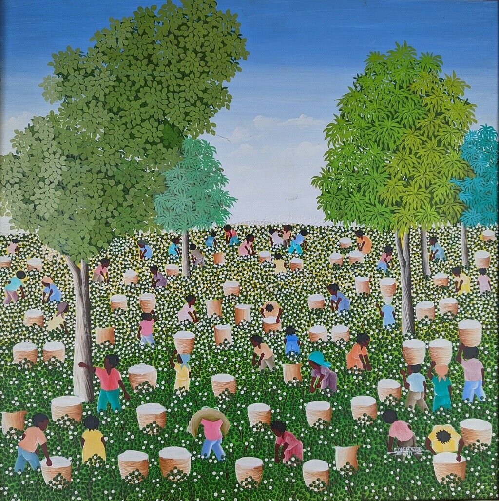 EDNER JEAN (b. 1955, Haitian) Cotton Pickers (1 of 4)