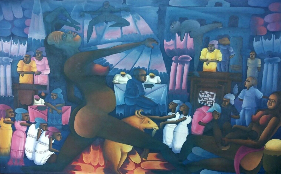 URIE DOMOND (b. 1959, Haitian) Nude Dancer 1982: Oil on canvas 50 x 31 in