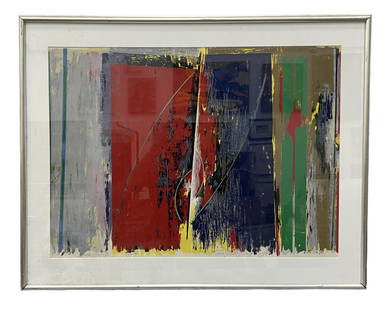 PEREZ CELIS (20th c, Argentina) Abstract Lithograph: 40 x 30 in