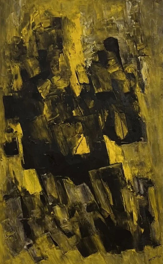 1962 Abstract Expressionist Oil Painting Signed (1 of 4)