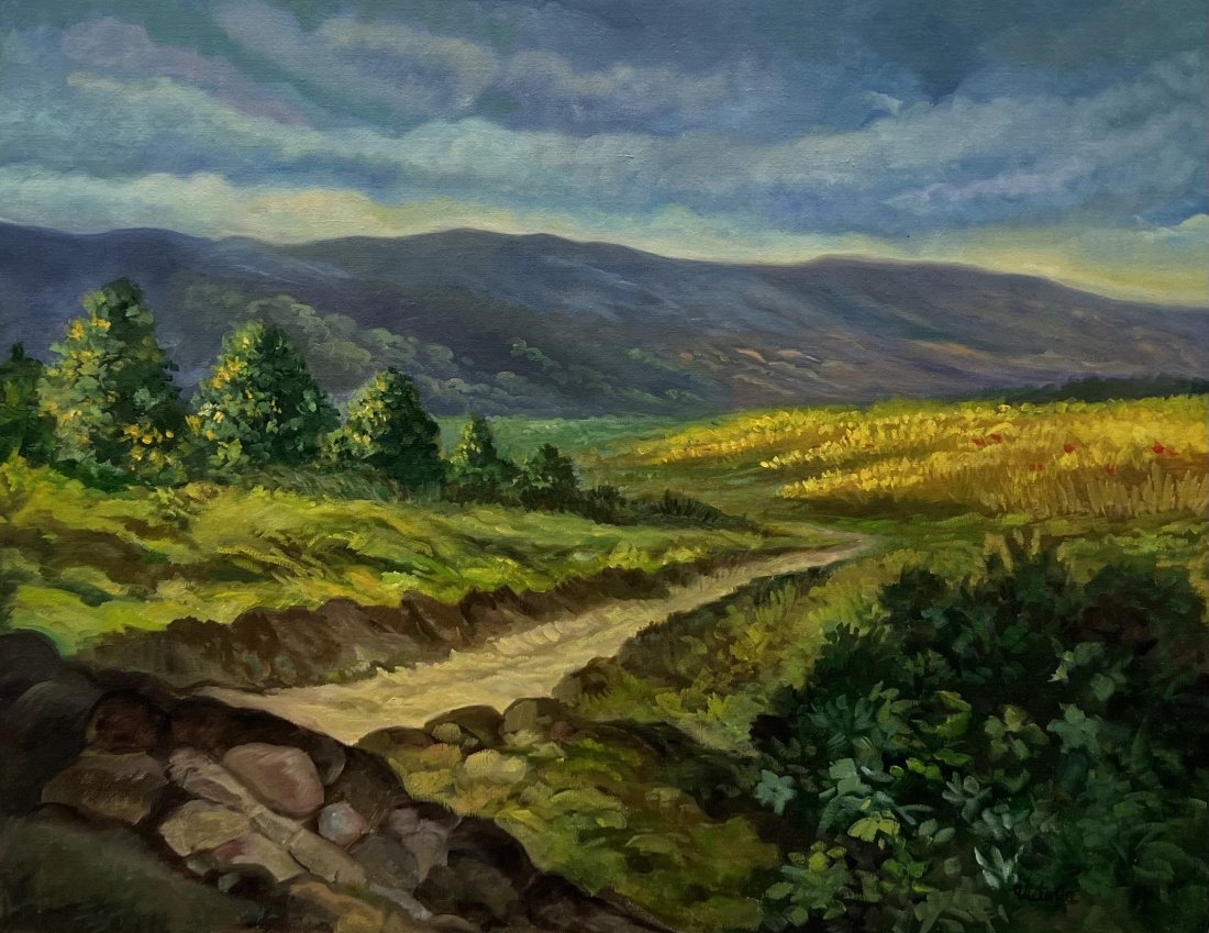 Cuban Landscape Painting, Signed: Oil on canvas 28 x 22 in