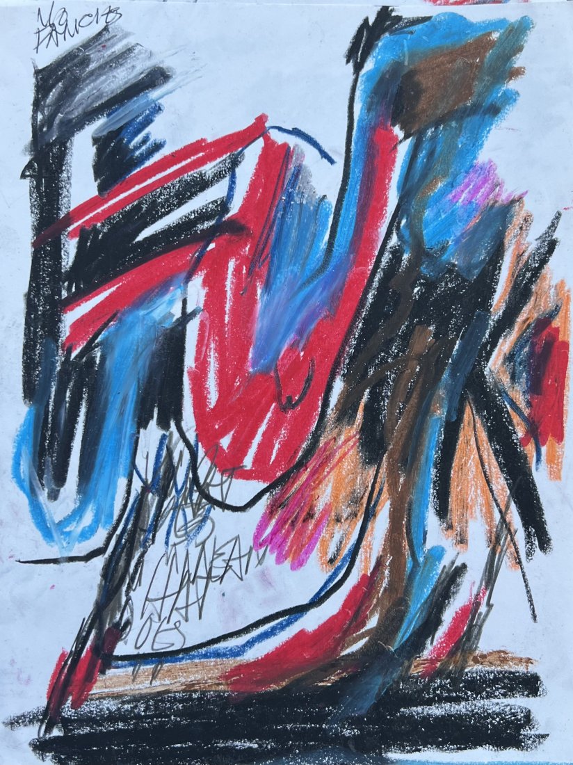 AIDA NELSON (1939-2018, Argentina) Abstract: Mixed media on paper 11 x 9 in
