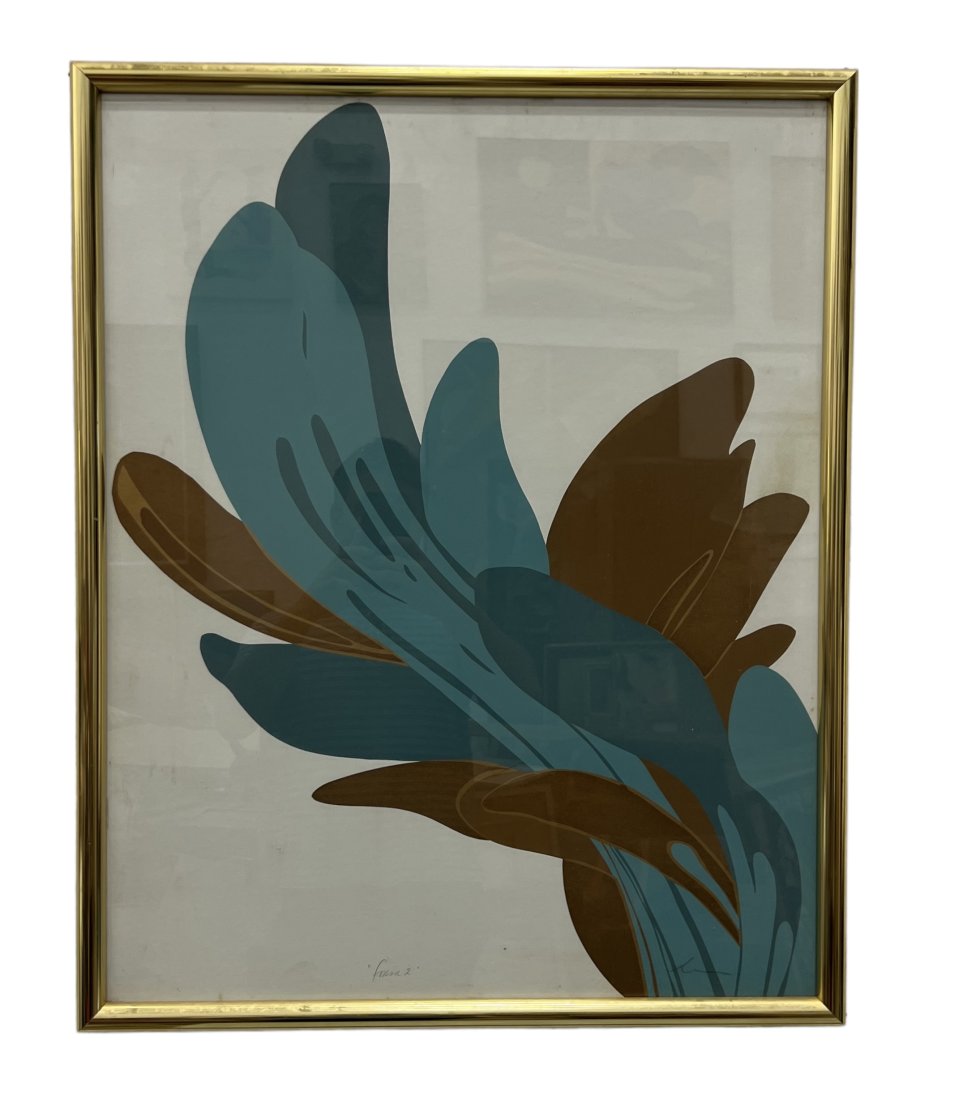 Mid-Century Modern Pencil SIgned Bottanical Lithograph, (1 of 4)