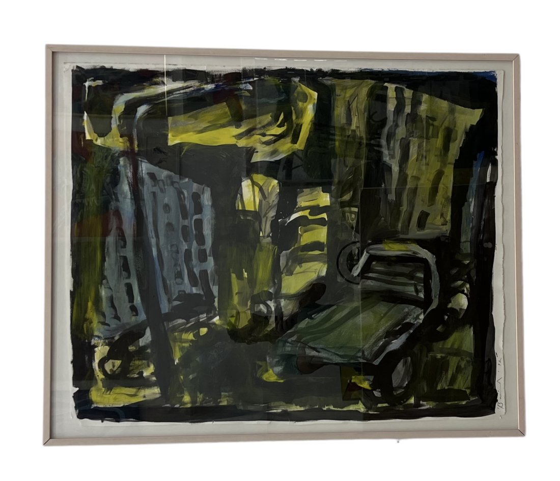SUSAN BAIRD (20th c, Australia) New York Taxi Series: Acrylic on paper 42 x 48 in