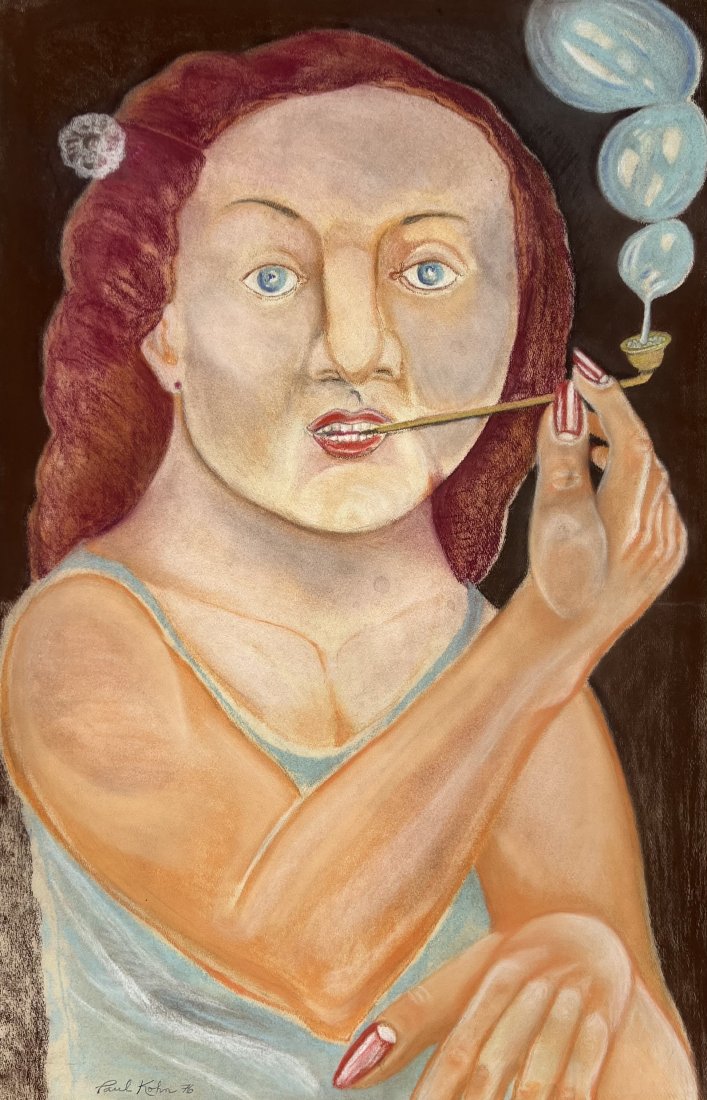 PAUL KOHN Outsider Art Modernist Pastel Portrait Nov 25, 2022 Avra