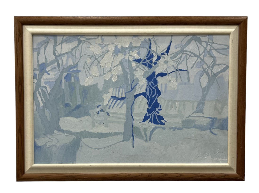 1990's Post-Modernist Landscape Painting Signed M. Robinson (1 of 3)