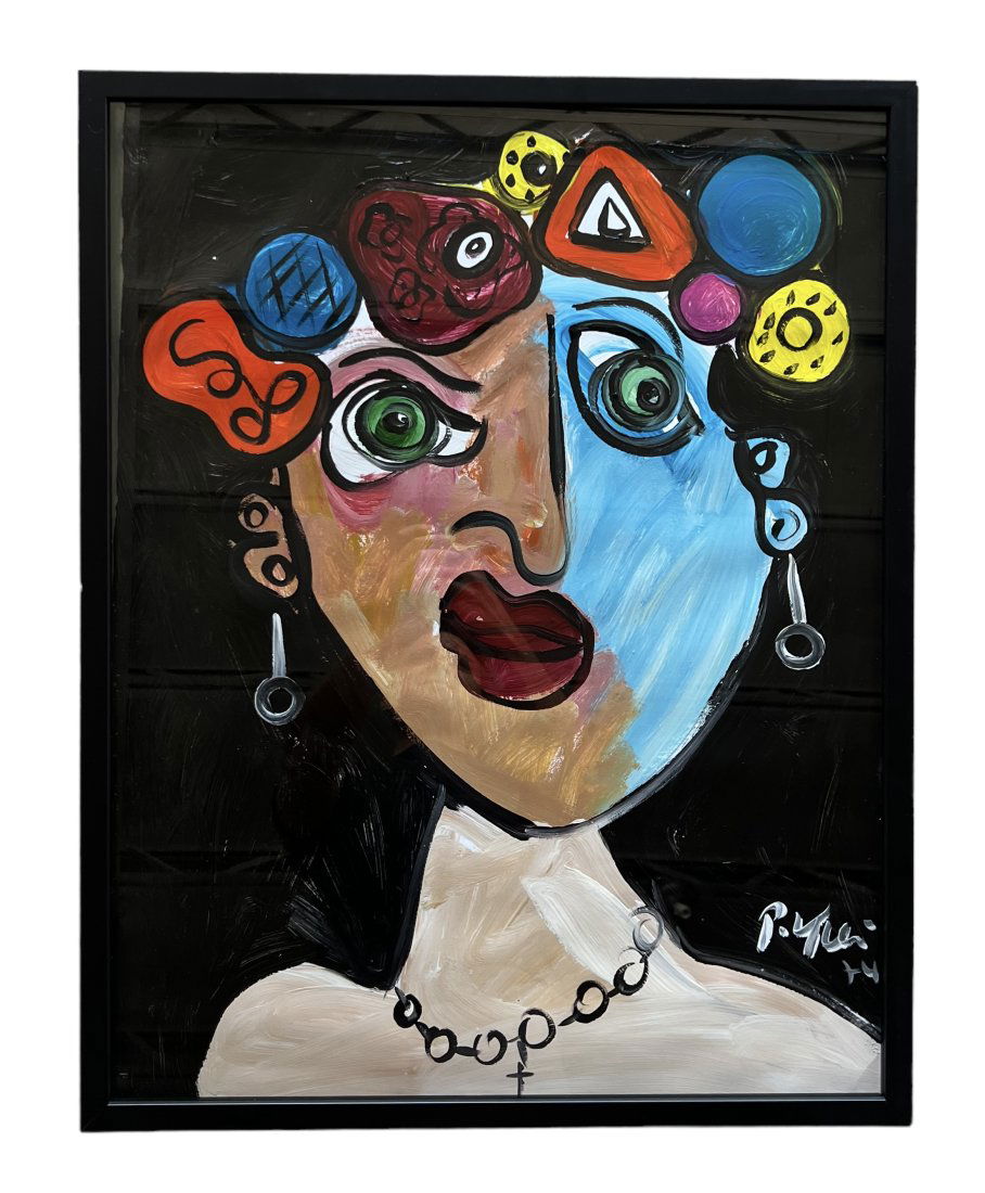 PETER KEIL (b. 1942, Germany) Portrait: Acrylic, 27 x 23 in (framed)