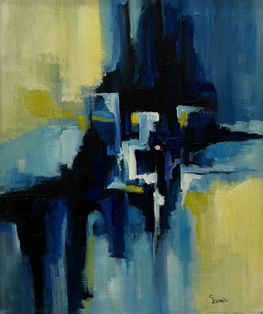 Vintage French Abstract Expressionist Painting Signed By Unknown Artist (1 of 4)