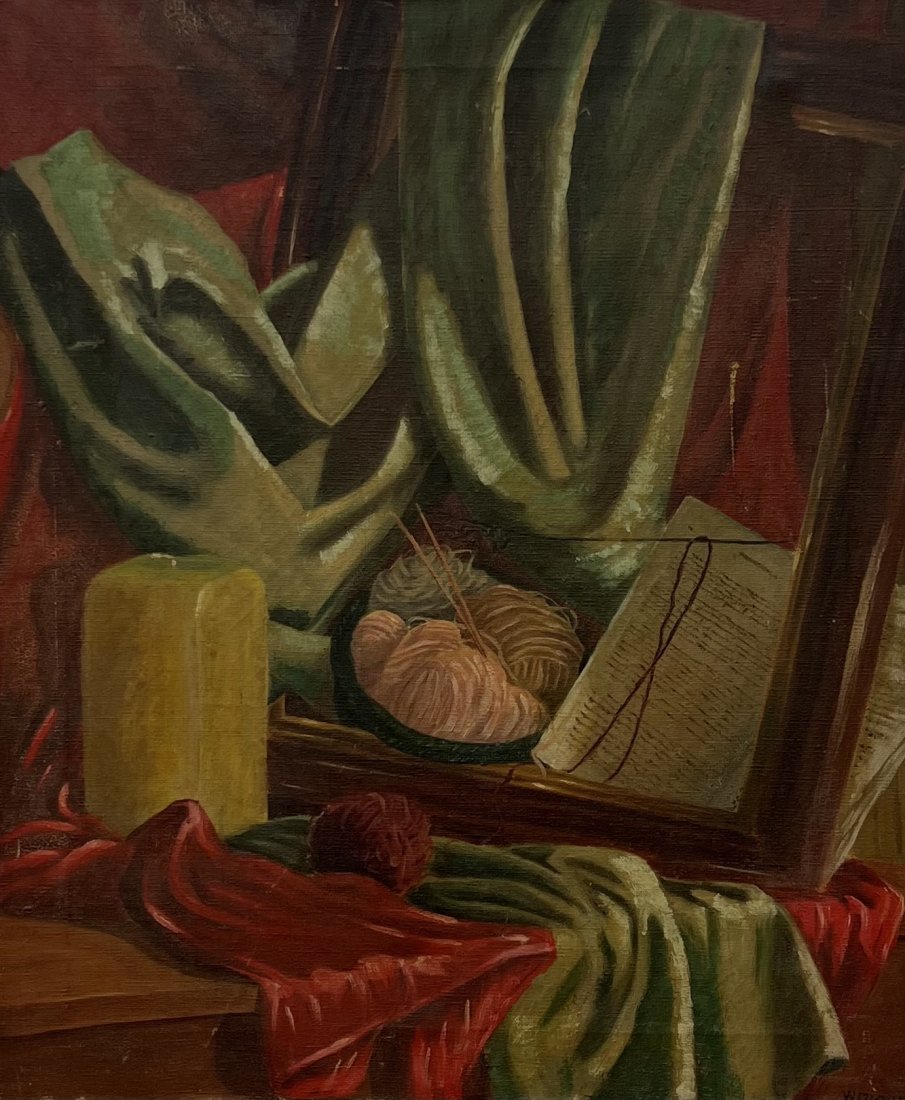 Early 20th Century American Still Life Painting Signed: Oil on canvas 24 x 20 in