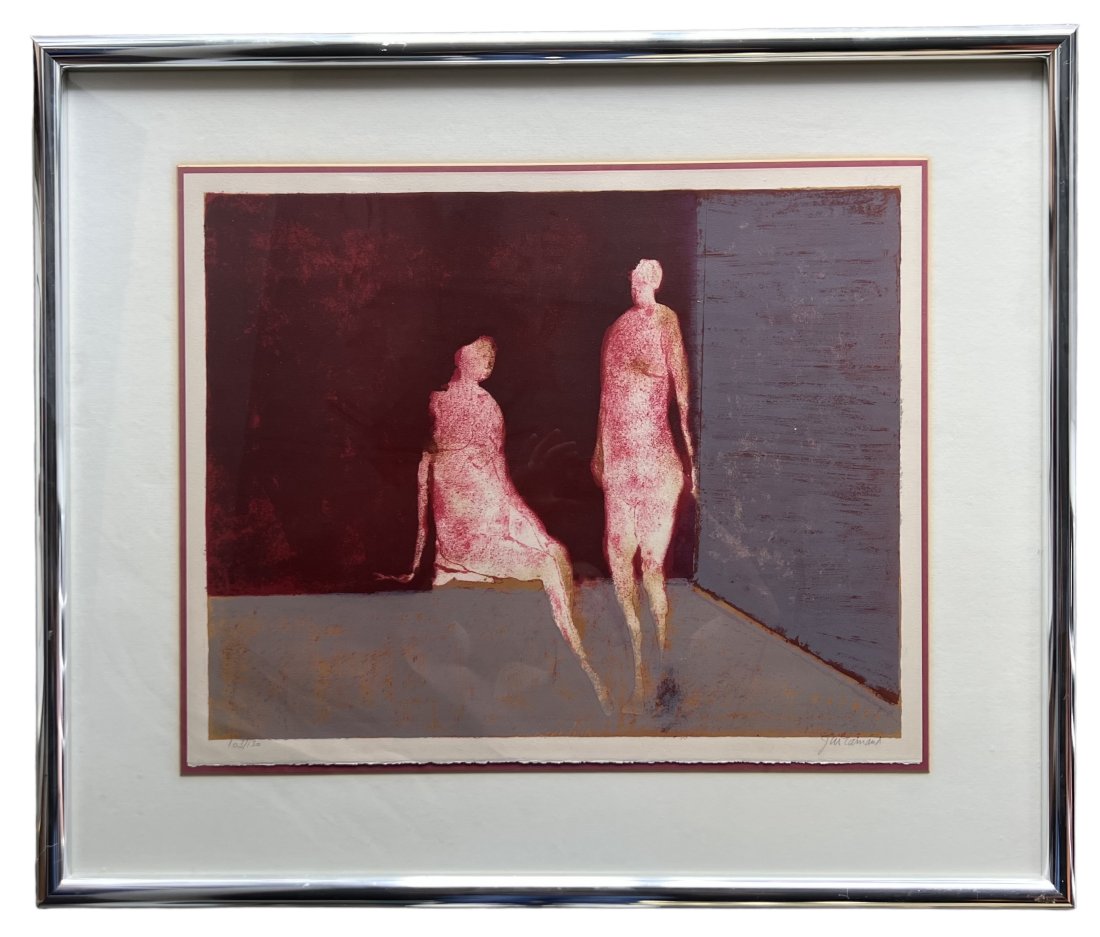 Modernist Pencil Signed Lithograph, Unknown Artist (1 of 5)