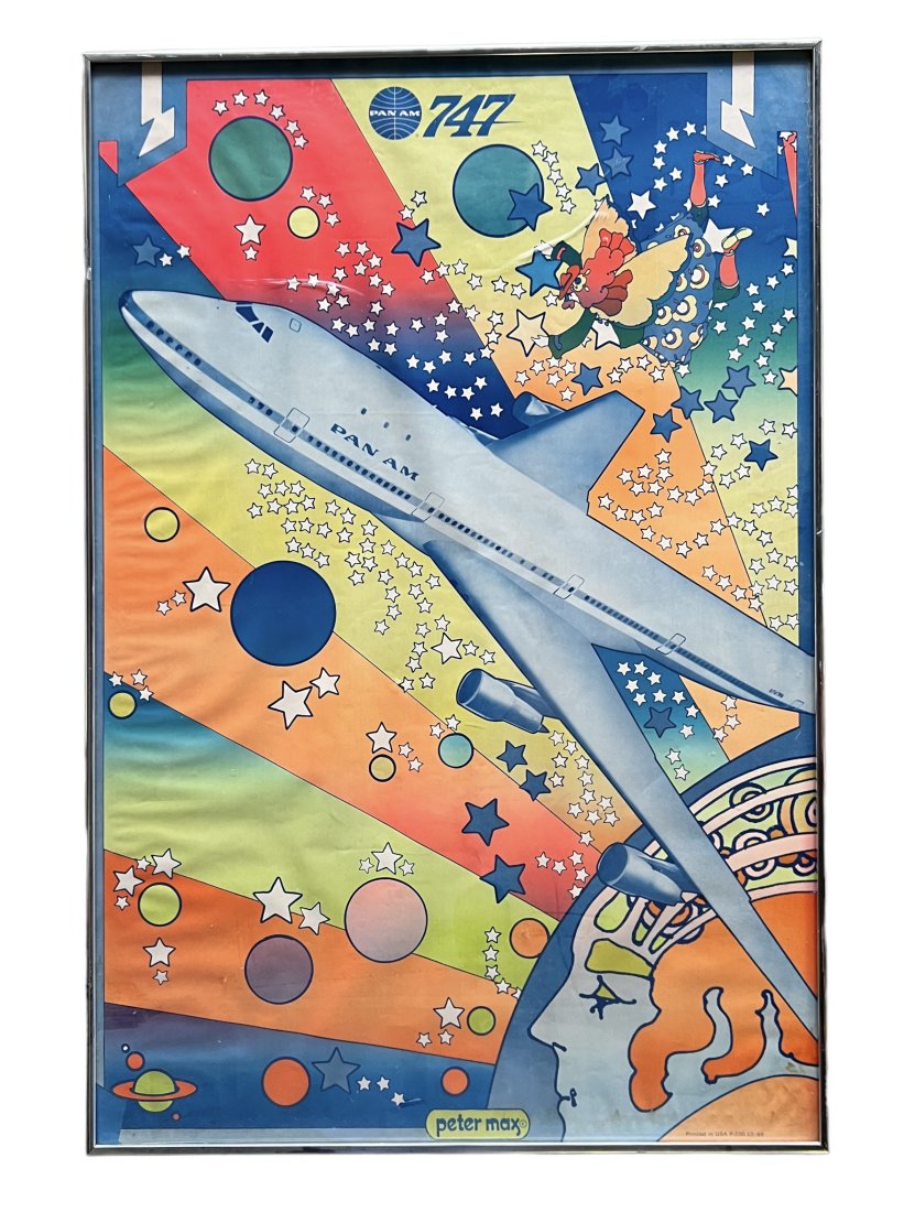 Orignal Peter Max Pan Am 747 Poster 1969 (1 of 3)
