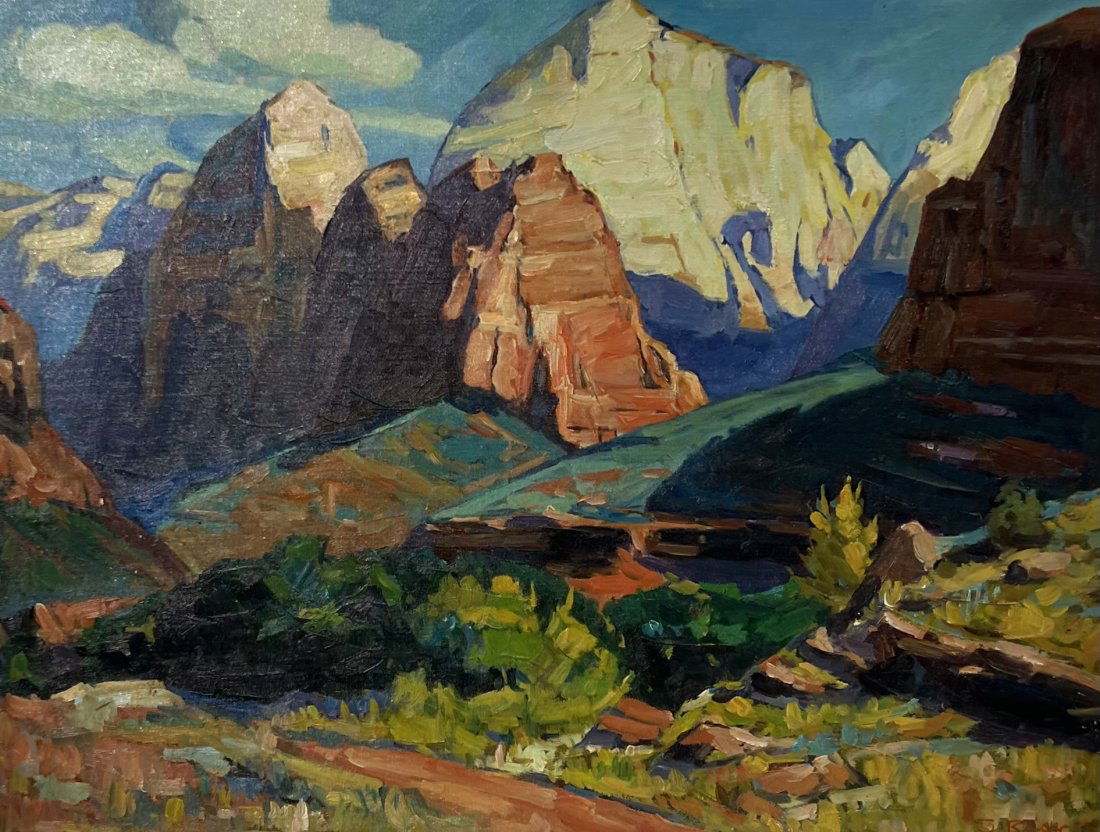 Southwestern Mountain Landscape Signed By Unknown Artist (1 of 3)