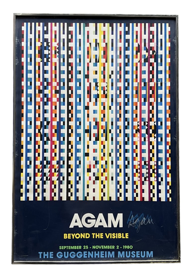 Yaacov Agam The Guggenheim Museum 1980 Signed Exhibition Poster: 33 1/2 x 22 1/2 in