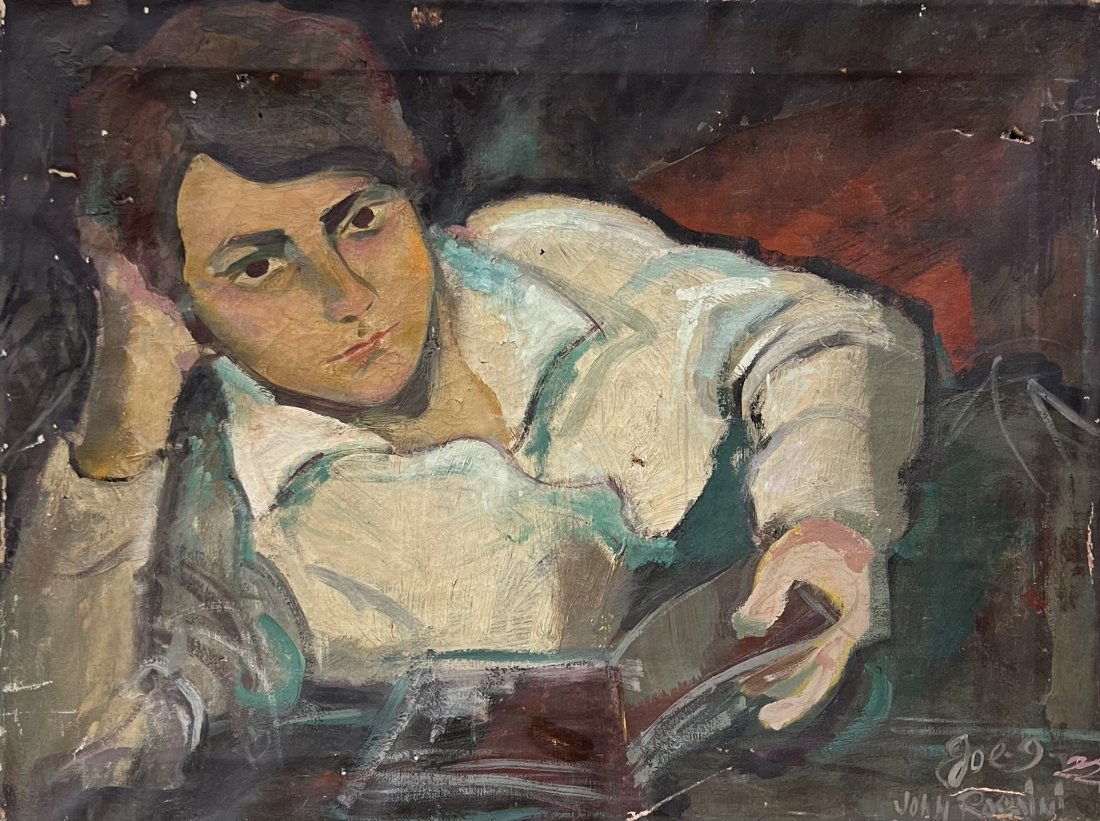 Antique Portrait Of A Young Boy Signed & Dated 1922 (1 of 4)