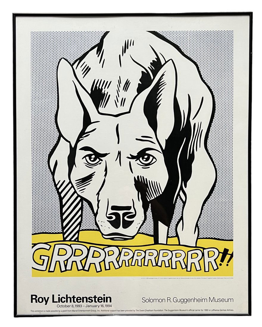 Nicely Framed Vintage Roy Lichtenstein Exhibition Poster Guggenheim Museum 1993 (1 of 3)