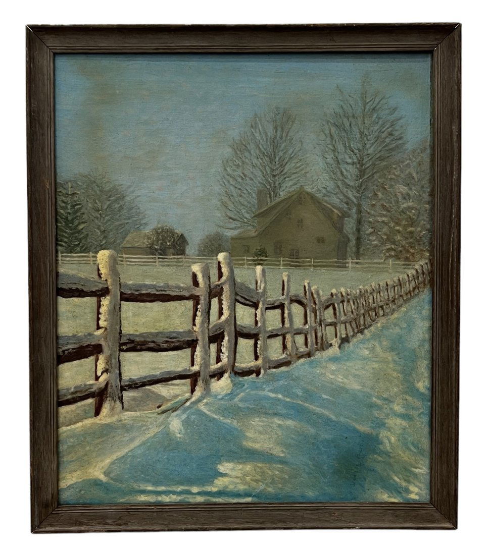 DENYSE BARBET (20th c, American) Impressionist Winter Landscape (1 of 2)