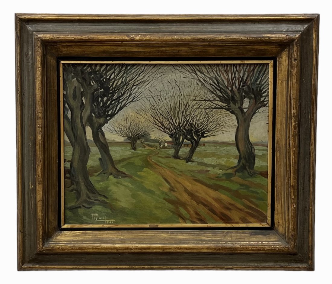 PEDRO RICCI (1913-2006, Argentina) Landscape: Oil on board 19 1/2 x 15 1/2 in, 28 x 24 in (framed)