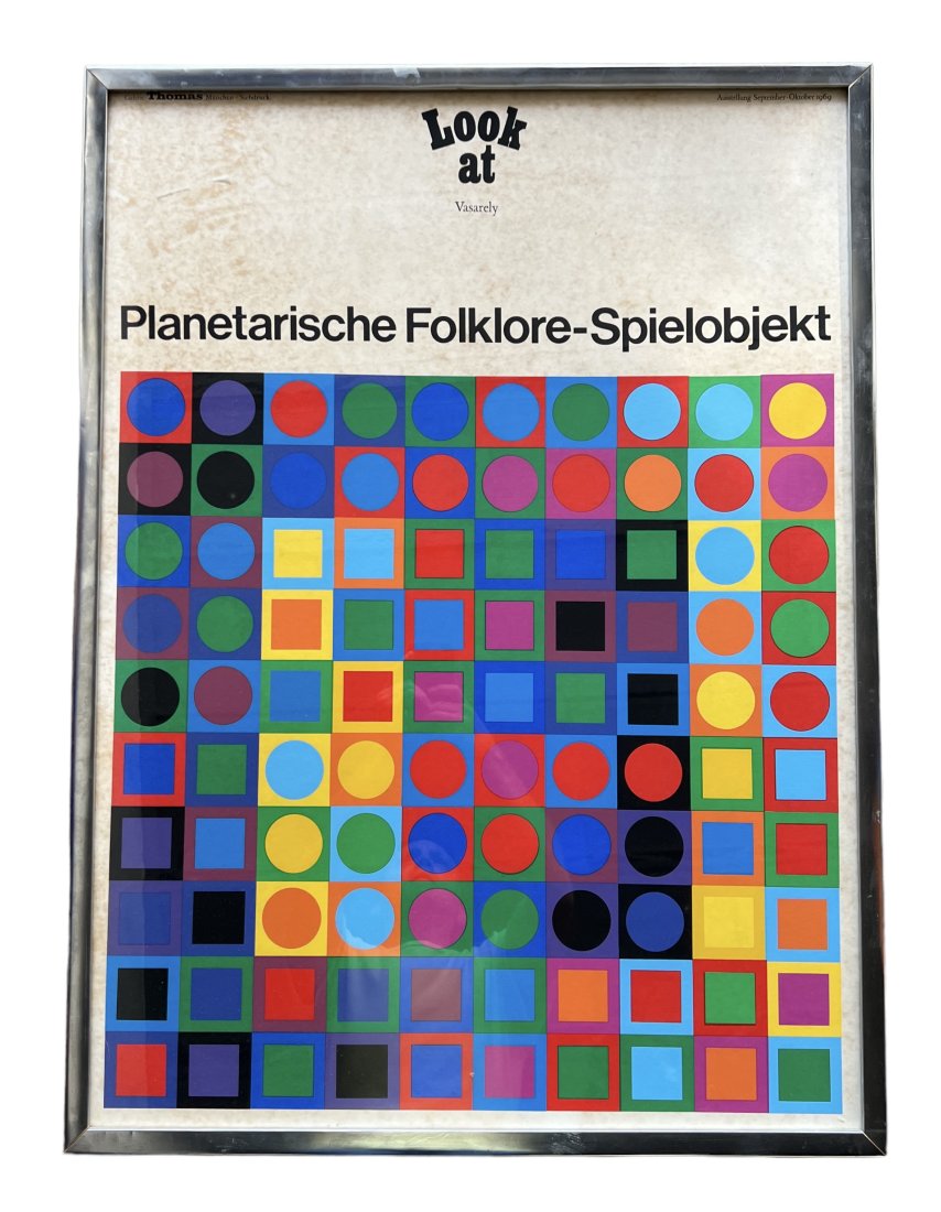 1960s Vintage Victor Vasarely Planetarische Folklore Spielobjekt Poster (1 of 4)