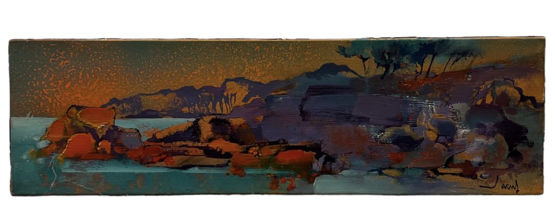 JEAN-THEOBALD JACUS (b.1924, French) St. Marguerite: Oil canvas 24 x 6 in