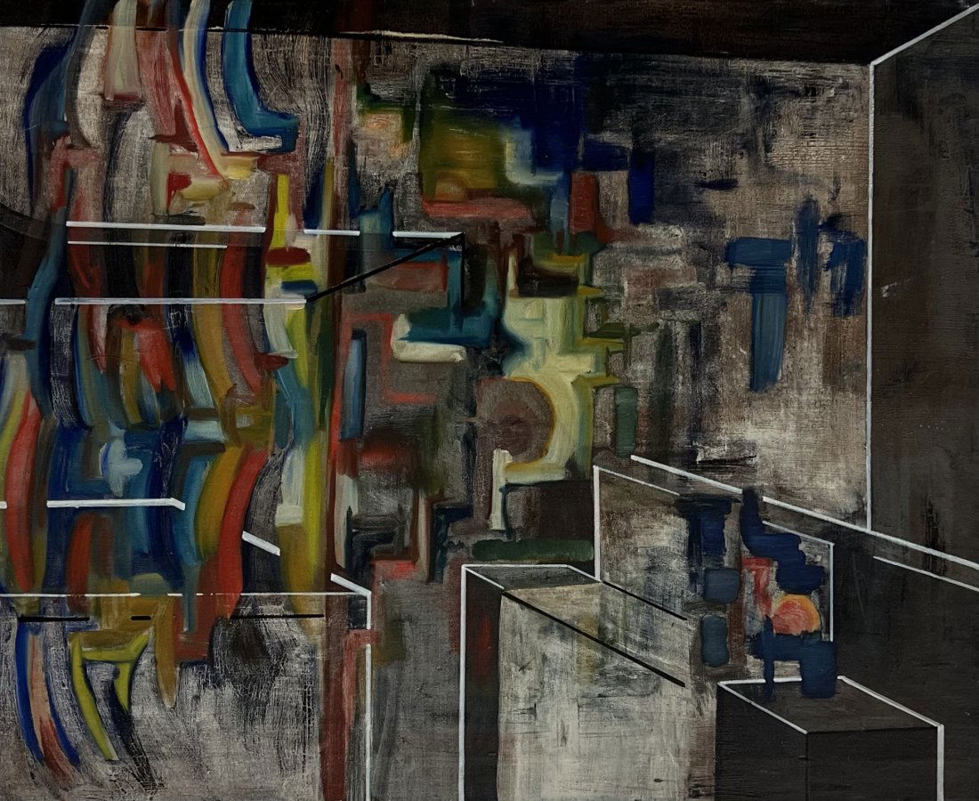 Mid-Century Modern Abstract Painting Signed On Back (1 of 2)