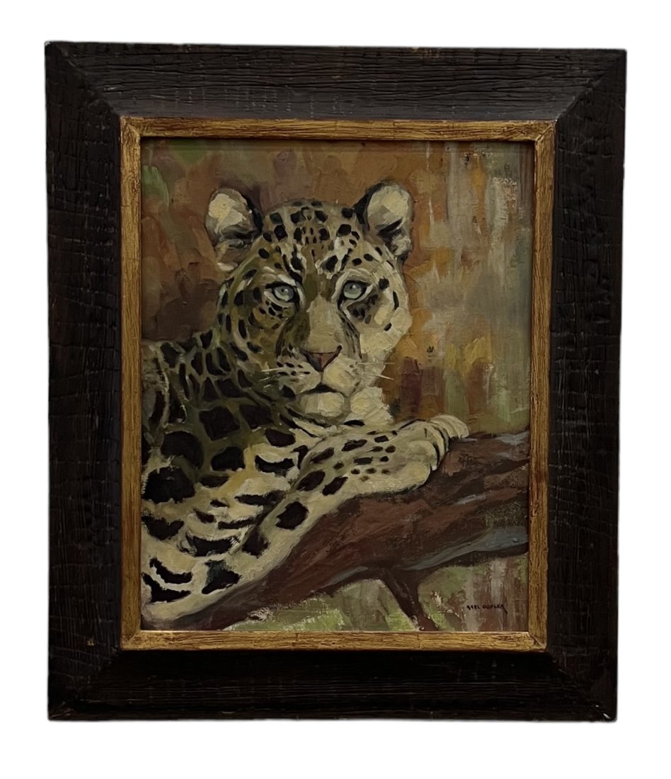 KARL DOPLER (1891-1976, Austrian) Tiger: Wildlife artist. Oil on canvas 20 x 16 in, 27 x 23 in (framed).