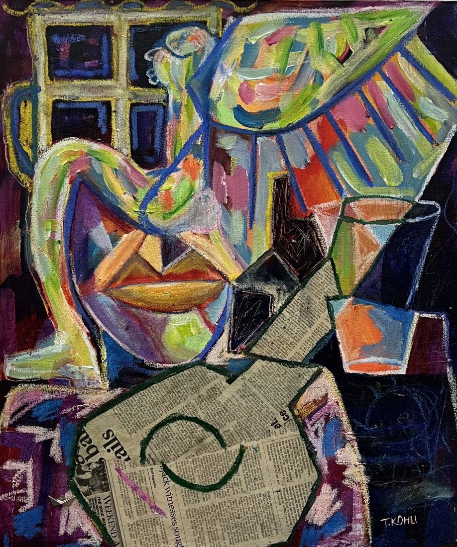 THEMBINKOSI KOHLI (20th c, South Africa) Cubist Abstract (1 of 3)