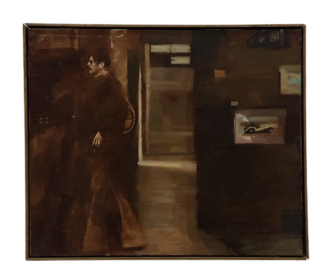 Modernist Street Scene Signed Illegibly Unknown Artist (1 of 3)