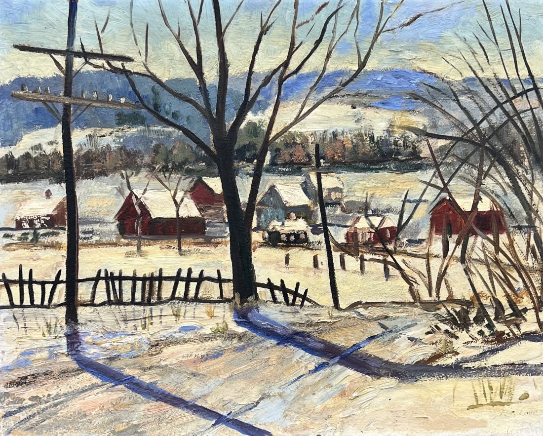 New Hope School Winter Landscape Impressionist Painting Signed (1 of 3)